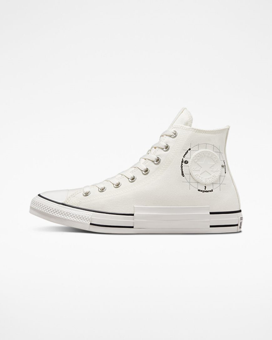 Tenisky Vysoke Converse Chuck Taylor All Star Grid Logo Damske Biele | SK SZQBW5